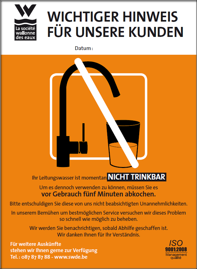 Wasserqualität – Nicht trinkbares Wasser