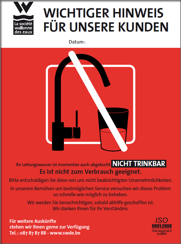 Wasserqualität – Nicht trinkbares Wasser