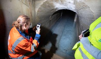 Inspection d'une galerie drainante