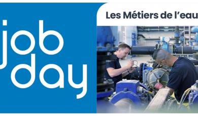 Affiche d'information du jobday les métiers de l'eau 